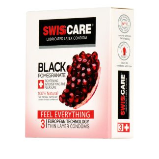 خرید کاندوم سوئیس کر Black Pomegranate بسته 3تایی