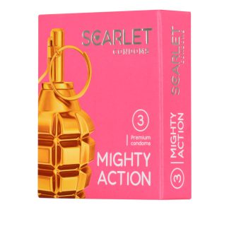 خرید کاندوم اسکارلت مدل Mighty Action خاردار 3تایی