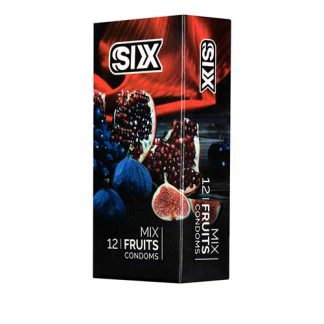 خرید ‫کاندوم six مدل Mix Fruits بسته 12تایی میوه ای